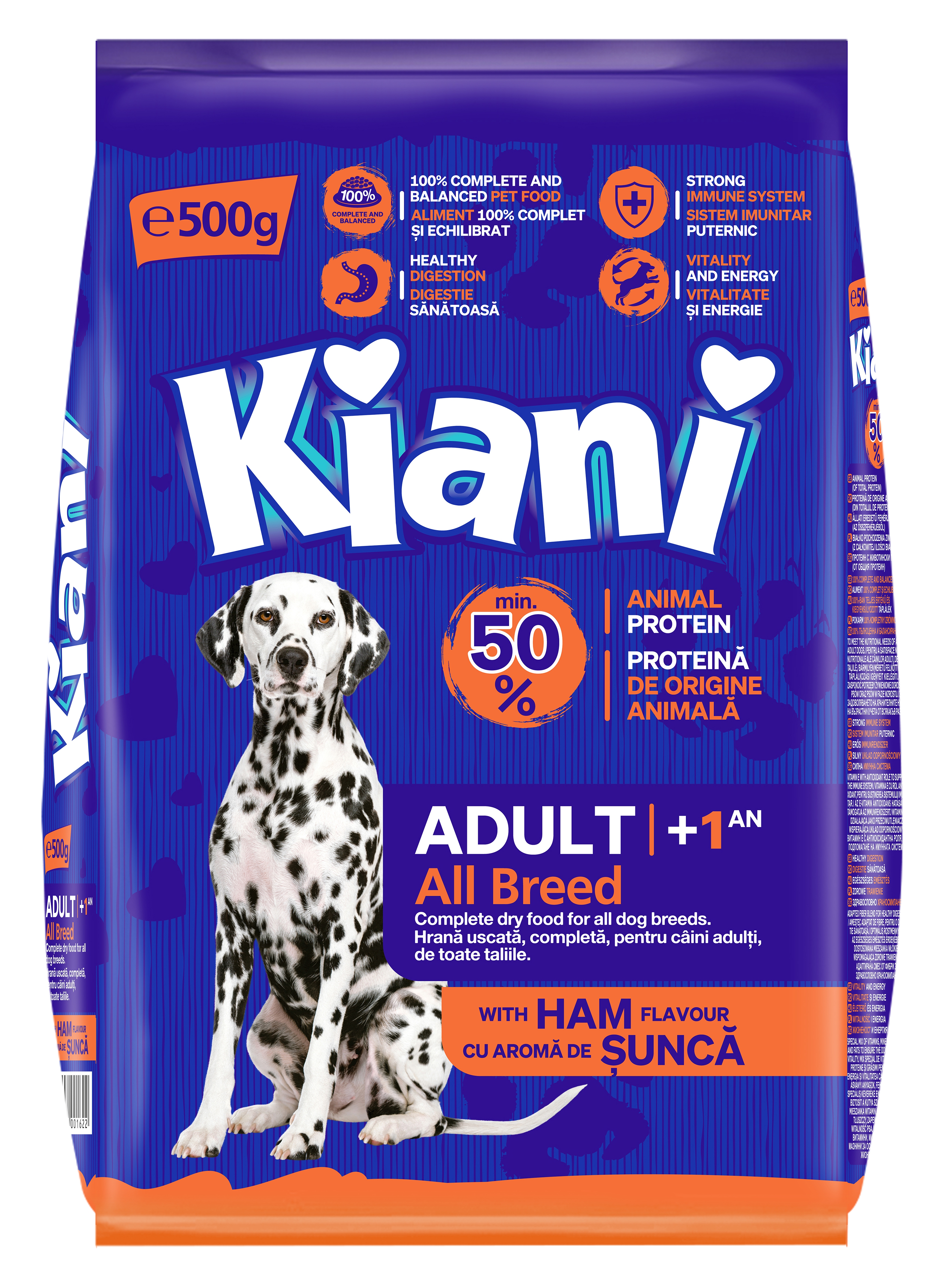 KIANI Adult All Breed cu AROMĂ de ȘUNCĂ (+1an)